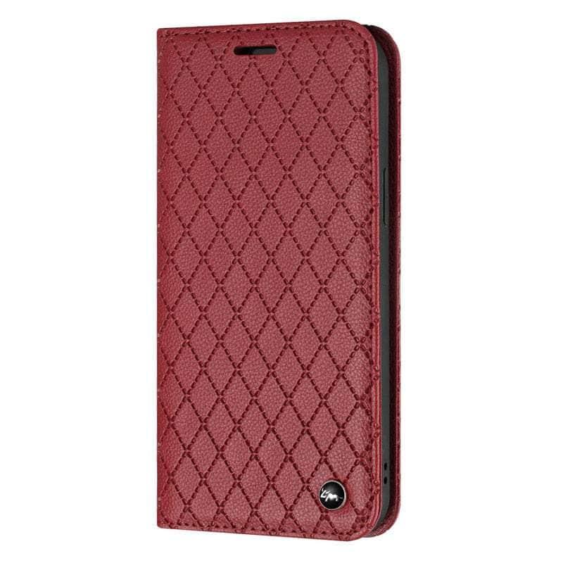 Casebuddy Red / For Galaxy A24 4G Embossing Samsung Galaxy A24 Vegan Leather Wallet