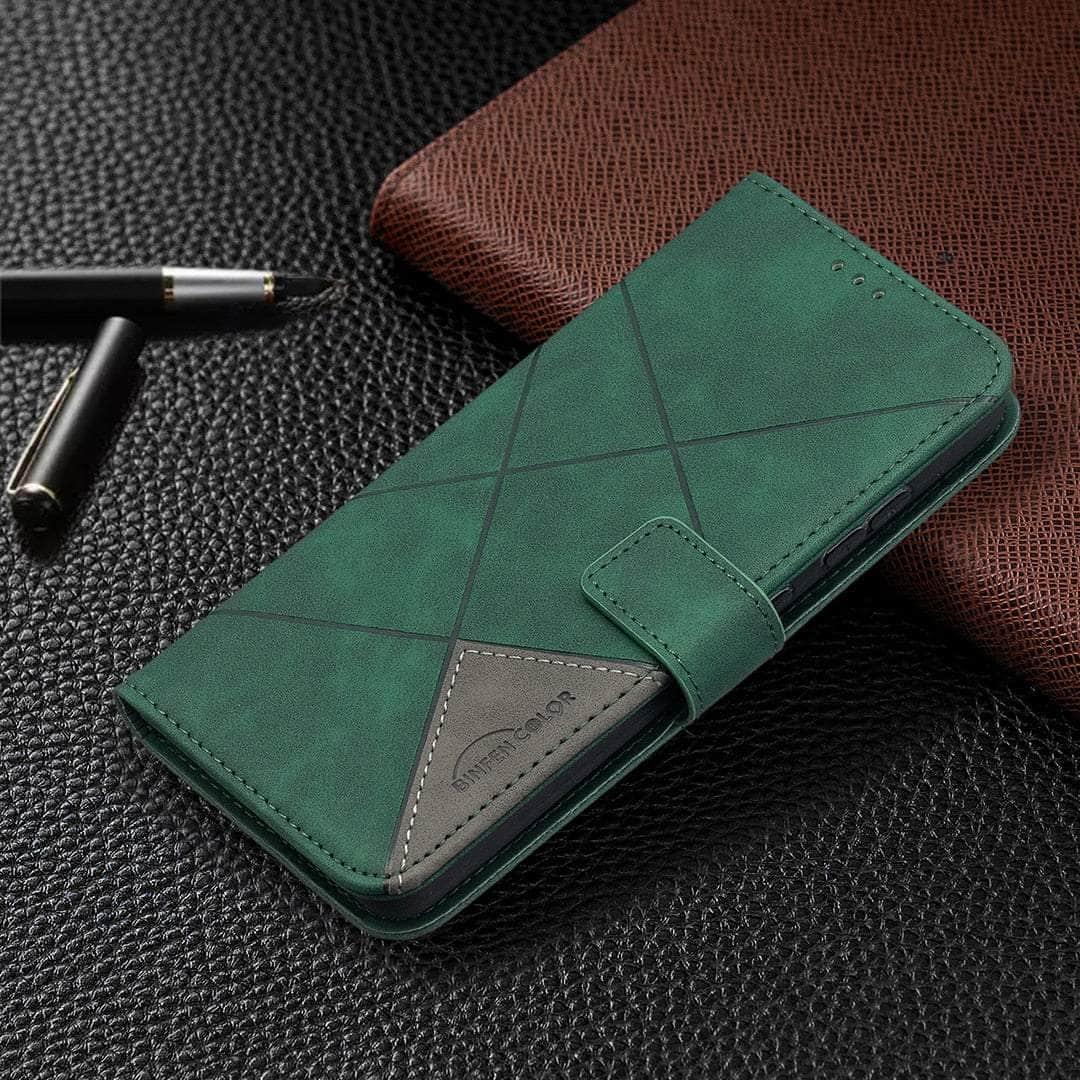 Casebuddy Galaxy A14 / Green Galaxy A14 Wallet Flip Leather Case
