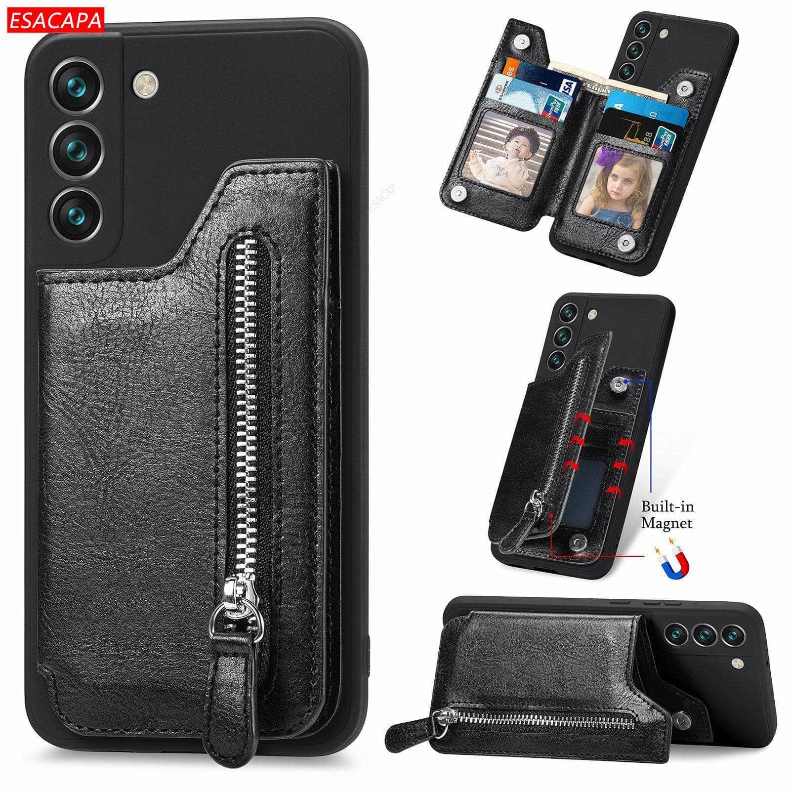 Casebuddy Galaxy A54 5G Zipper Wallet Vegan Leather Case
