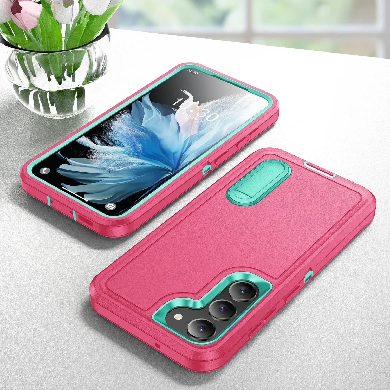 Casebuddy rose red / for Galaxy S24 Ultra Galaxy S24 Ultra Anti-Dust Kickstand Rugged Case