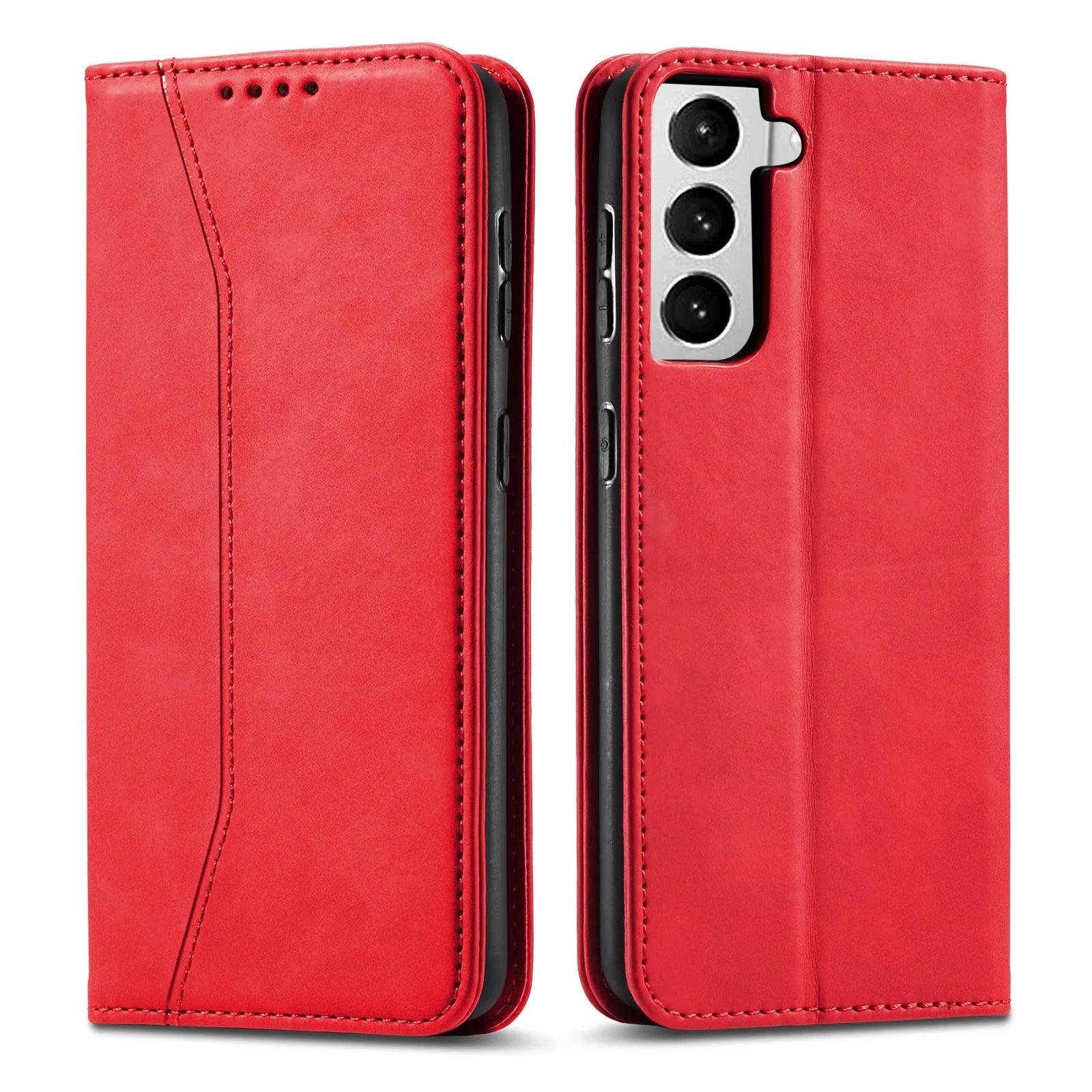 Casebuddy Red / For Galaxy S24 Ultra Galaxy S24 Ultra Luxury Vegan Leather Case
