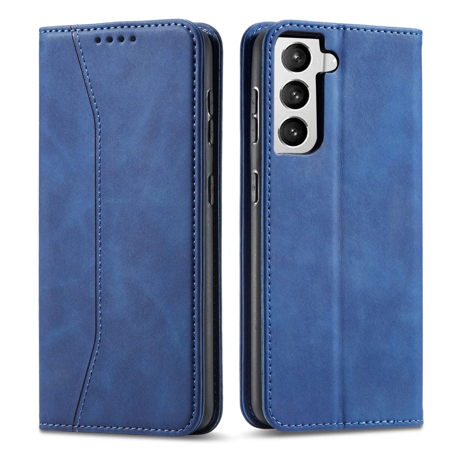 Casebuddy Blue / For Galaxy S24 Ultra Galaxy S24 Ultra Luxury Vegan Leather Case