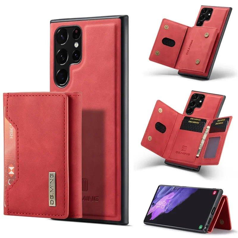 Casebuddy Red / Samsung S24 Ultra Galaxy S24 Ultra Retro Flip Vegan Leather Case