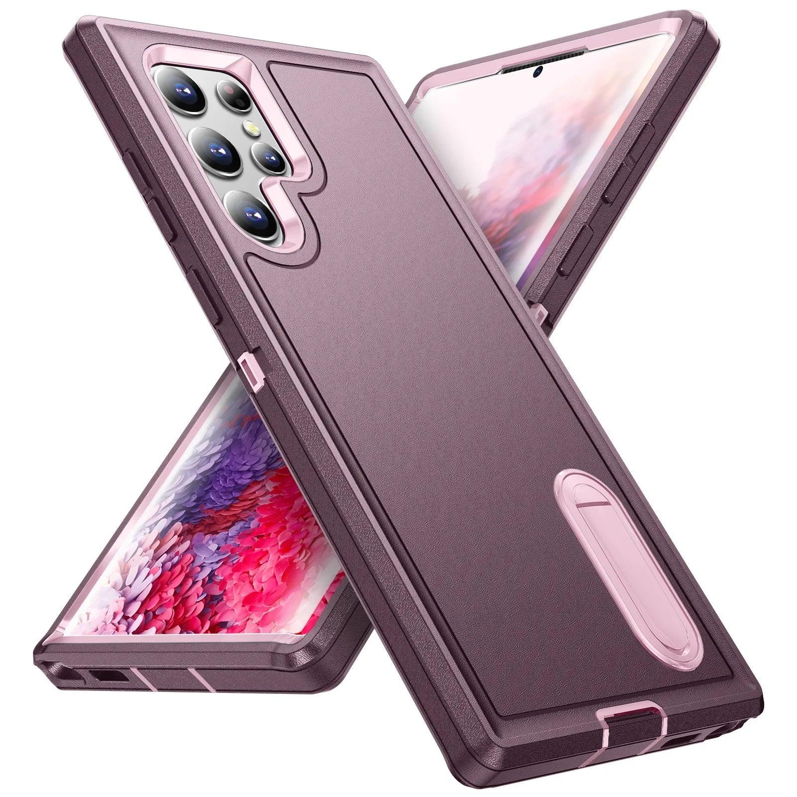 Casebuddy purple  pink / Samsung S24 Ultra Galaxy S24 Ultra Shockproof Heavy Duty Cover