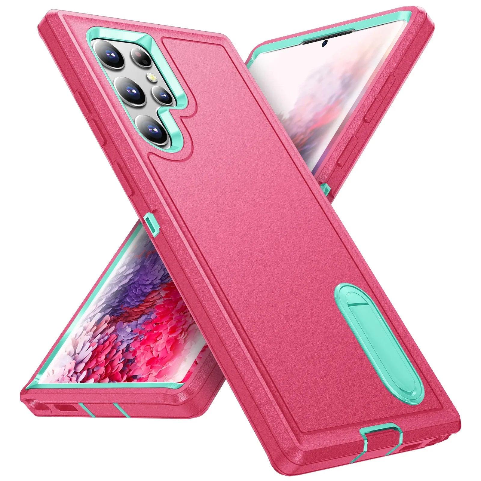 Casebuddy pink  blue / Samsung S24 Ultra Galaxy S24 Ultra Shockproof Heavy Duty Cover