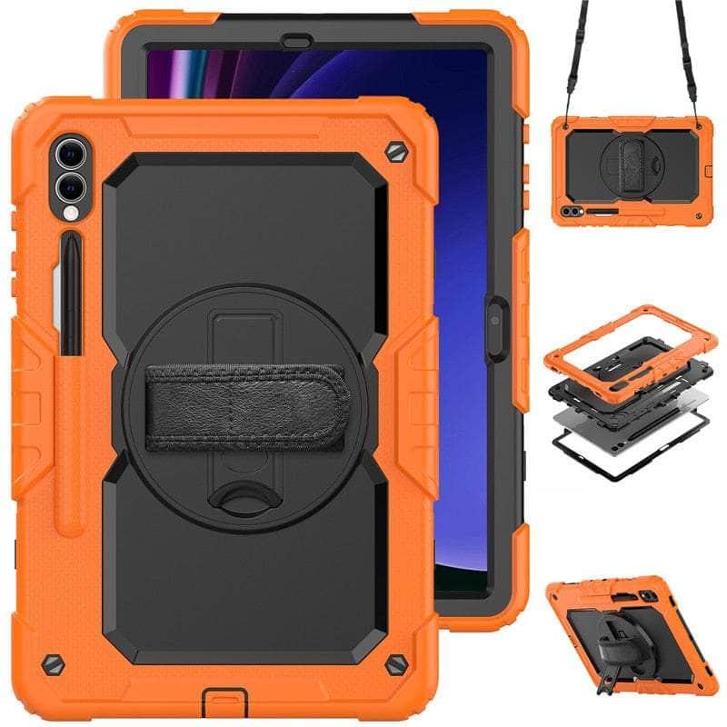 Casebuddy BK-ORG / S9 Plus 12.4 inch Galaxy Tab S9 Plus Shockproof Shoulder Strap Case