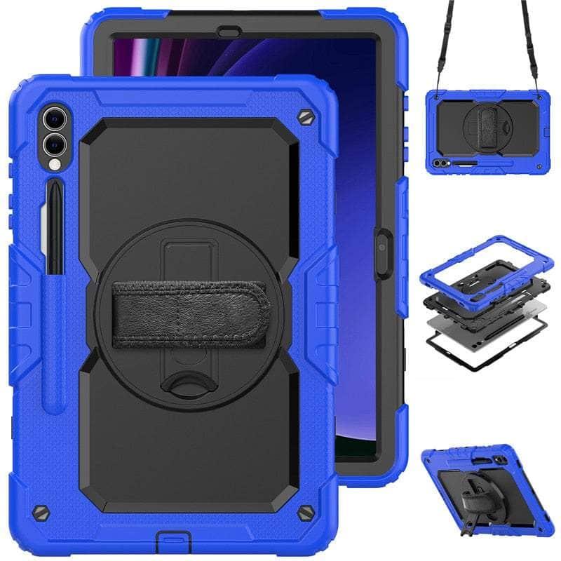 Casebuddy BK-BL / S9 Plus 12.4 inch Galaxy Tab S9 Plus Shockproof Shoulder Strap Case