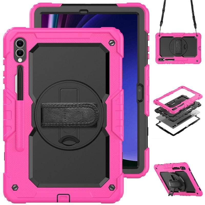 Casebuddy BK-ROS / S9 Plus 12.4 inch Galaxy Tab S9 Plus Shockproof Shoulder Strap Case