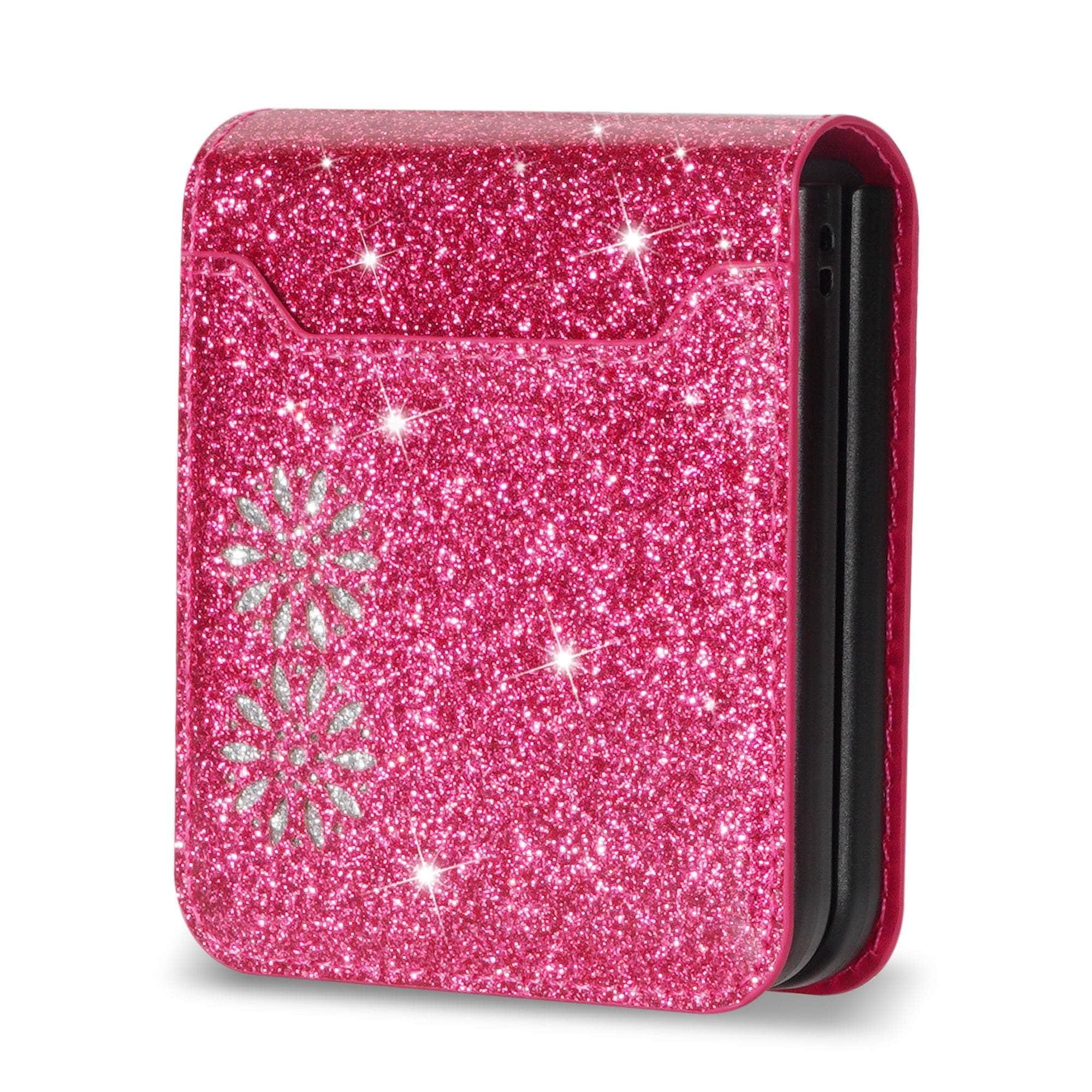 Casebuddy Rose red / Galaxy Z Flip 5 Galaxy Z Flip 5 Glitter Bling Protection Case