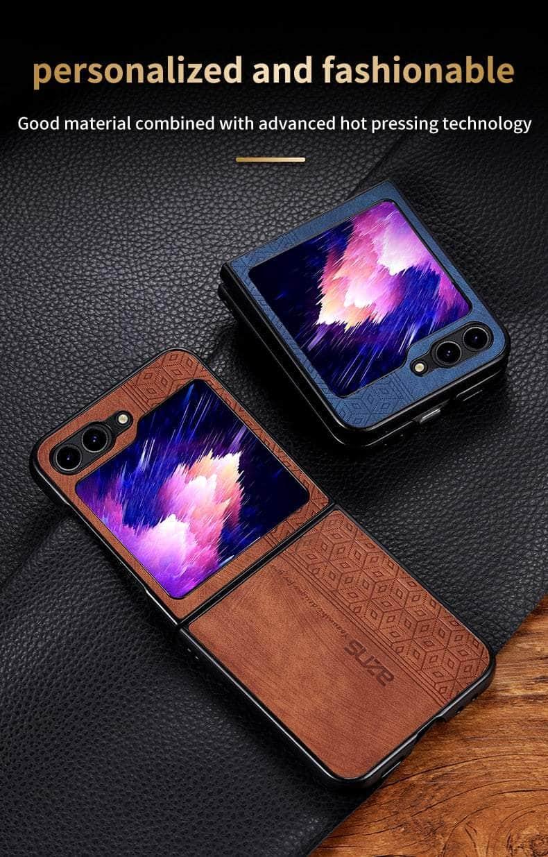 Casebuddy Galaxy Z Flip 5 Shockproof Protective Leather Cover