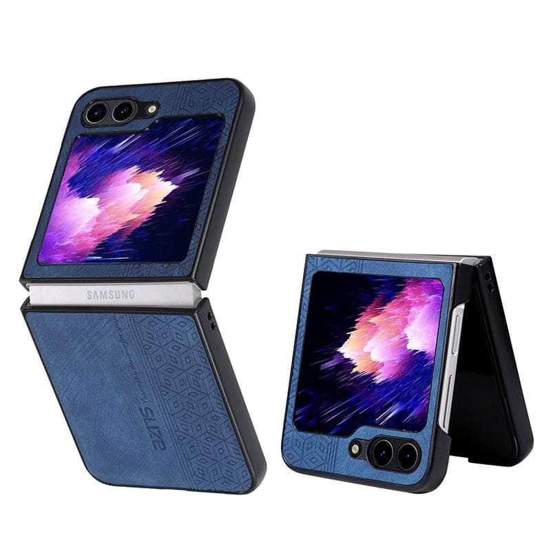 Casebuddy Blue / For Galaxy Z Flip 5 Galaxy Z Flip 5 Shockproof Protective Leather Cover