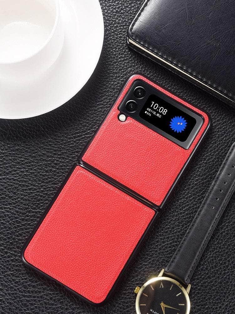 Casebuddy Red / Z Flip5 Galaxy Z Flip 5 Vegan Leather Case