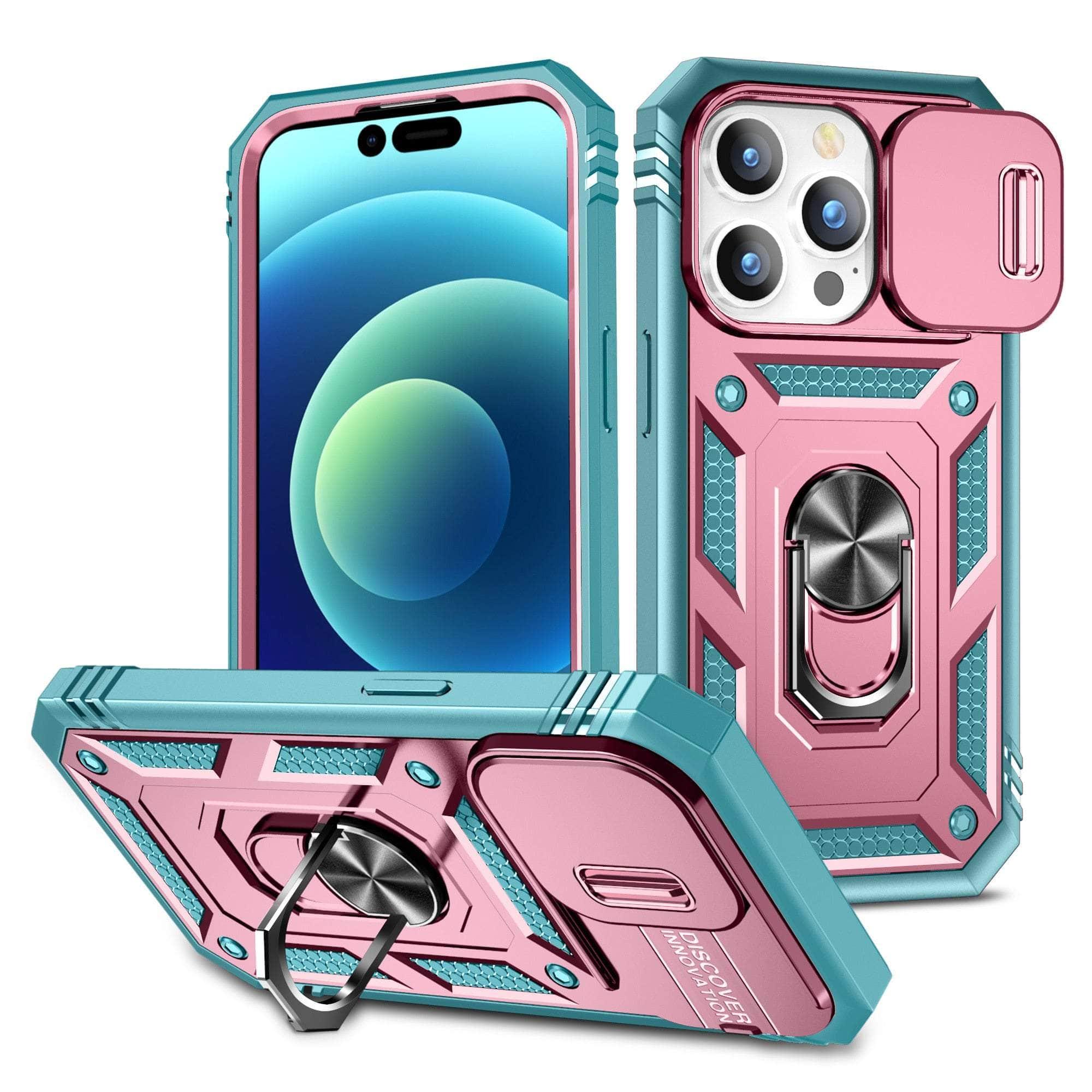 Casebuddy Pink Green / iPhone 15 Plus iPhone 15 Plus Armor Designed Shockproof Rugged Military Case