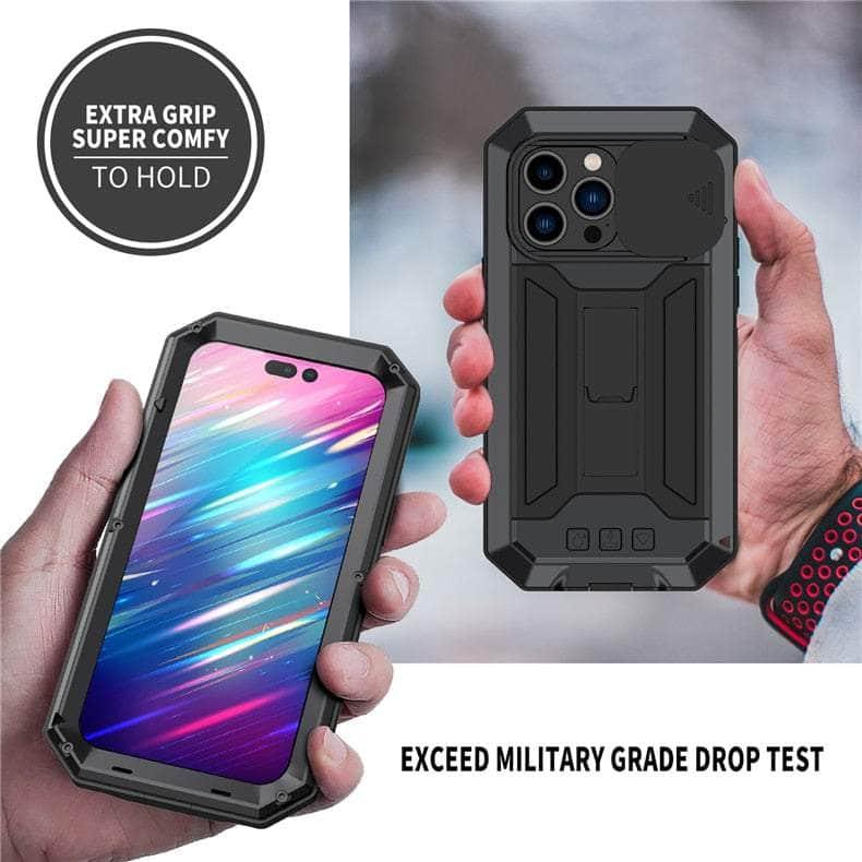 Casebuddy iPhone 15 Pro Full Body Rugged Armor Shockproof Metal Cover