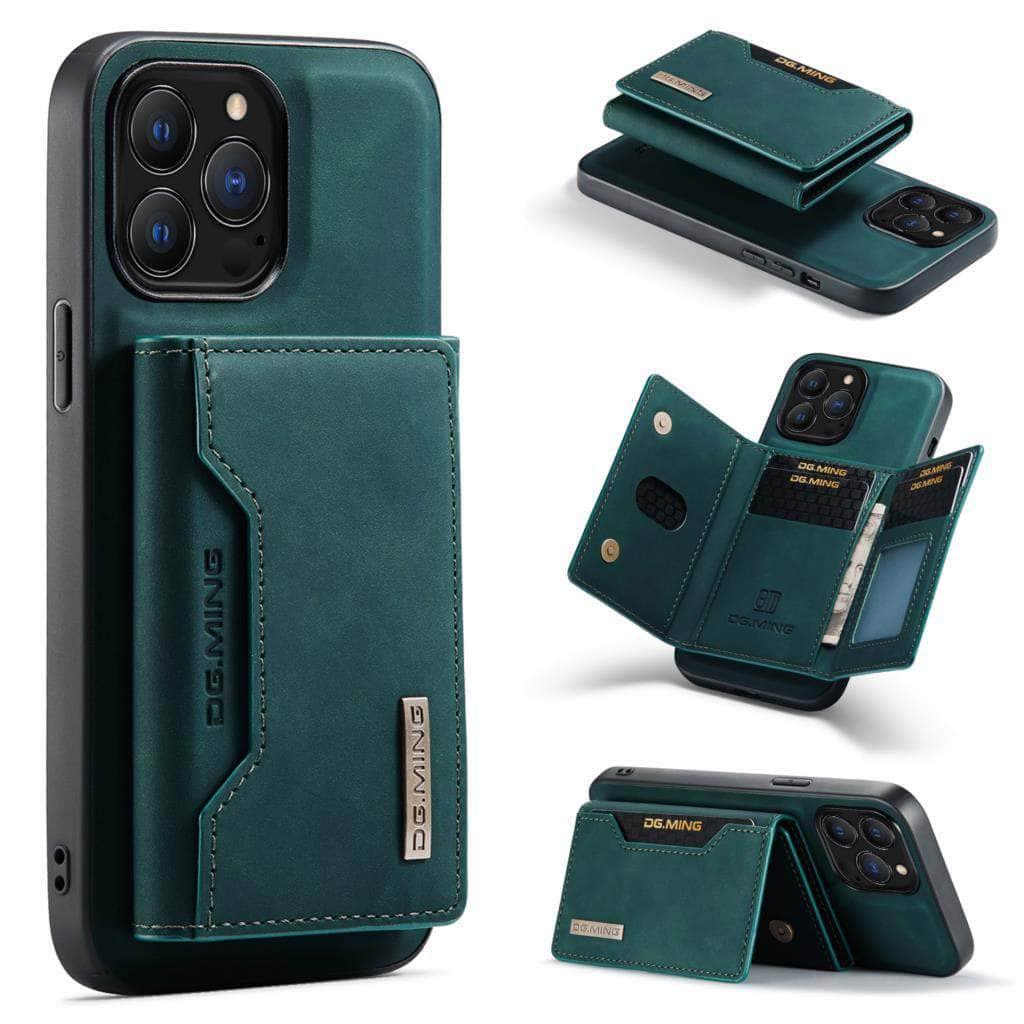 Casebuddy Green / For iPhone 15Pro iPhone 15 Pro Magnetic Split Body Wallet Case