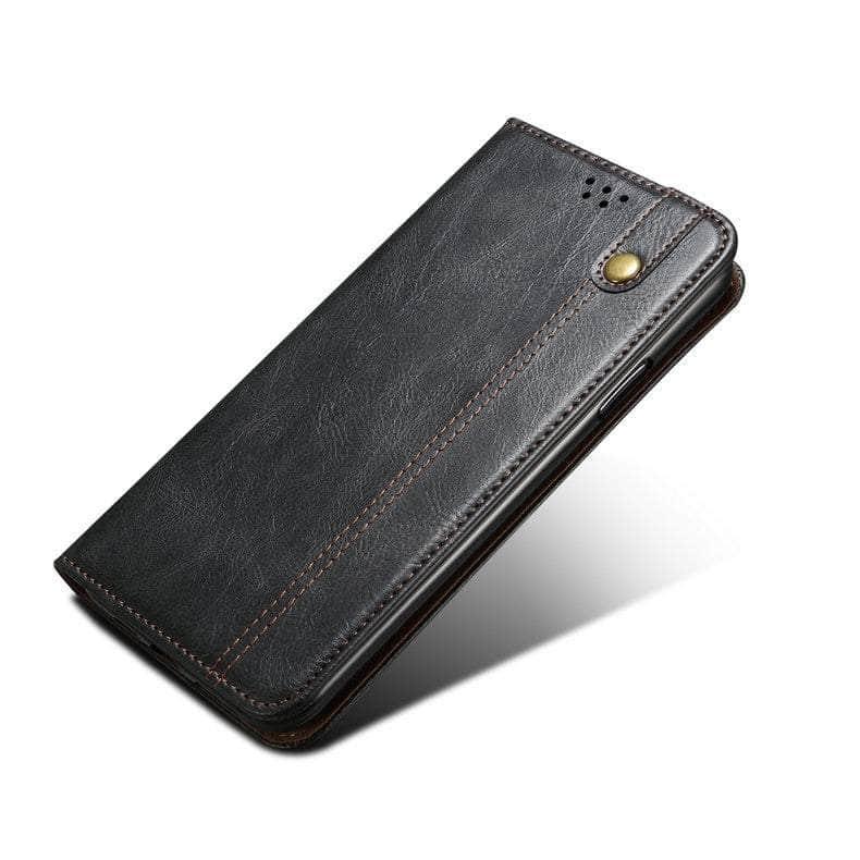 Casebuddy Black / A24 4G Luxury Galaxy A24 Vegan Leather Magnet Book