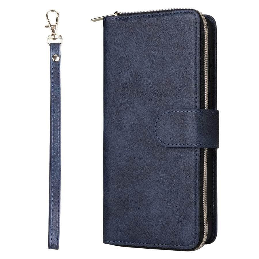 Casebuddy Blue / Galaxy A24 4G Luxury Galaxy A24 Wallet 9-Card Leather Case