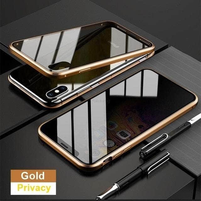 Casebuddy Gold / For iphone 15 Pro Magnetic Tempered iPhone 15 Pro Glass Privacy Case