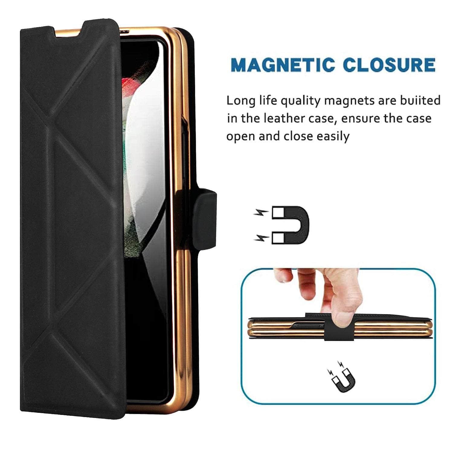 CaseBuddy Australia 0 Magnetic Vegan Leather Galaxy Z Fold 5 Case