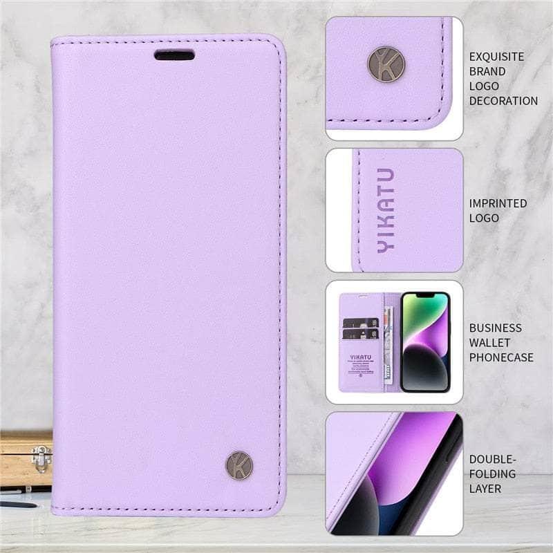 Casebuddy Light Purple / for Galaxy A34 5G Samsung Galaxy A34 Flip Vegan Leather Case
