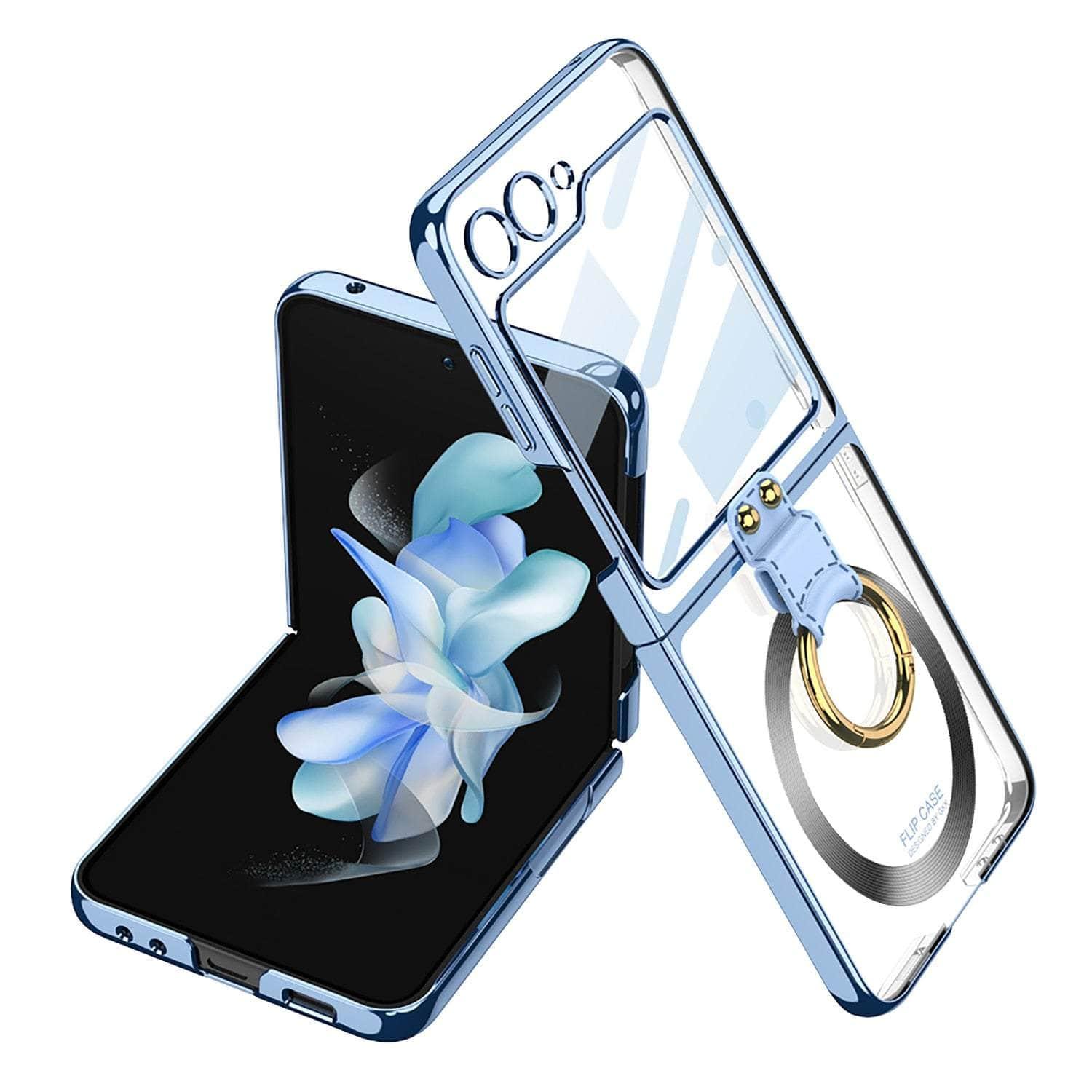Casebuddy Blue / Galaxy Z Flip 5 Transparent Galaxy Z Flip 5 Ring Stand