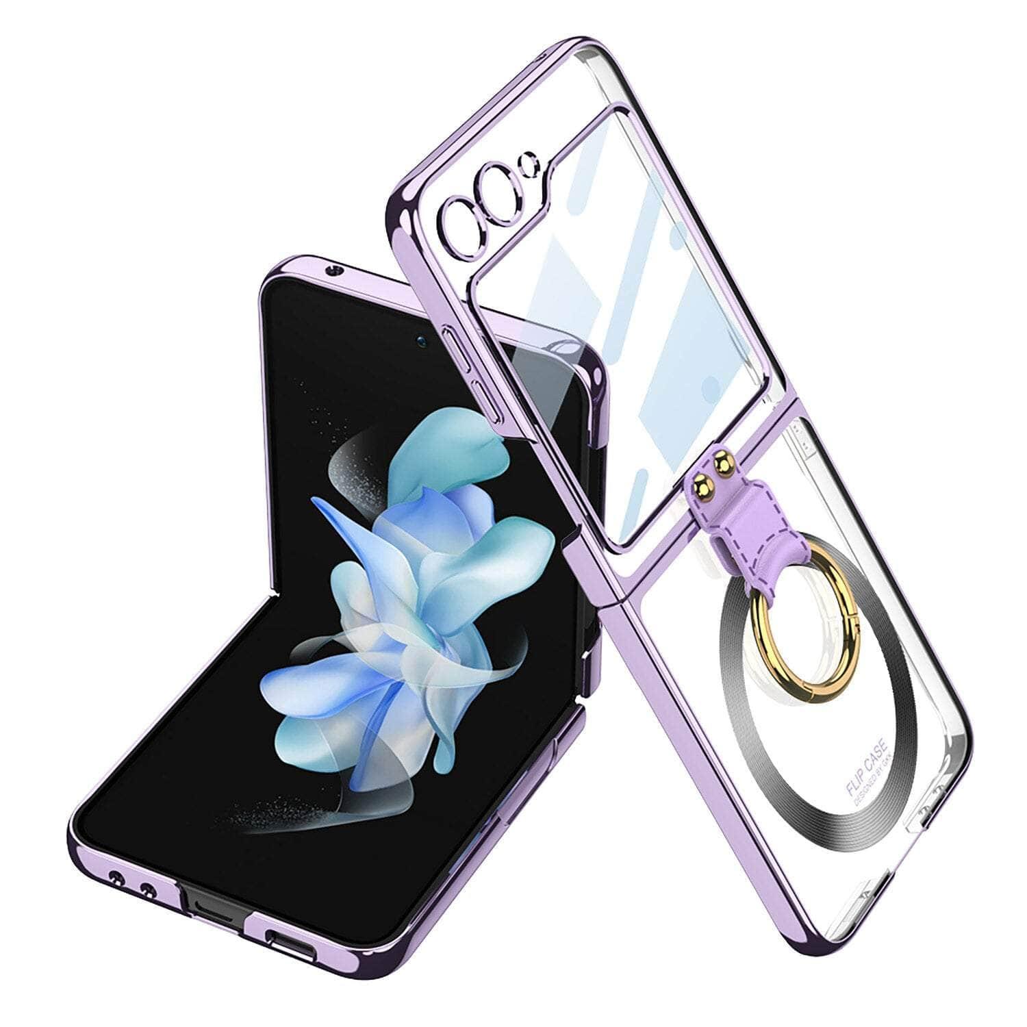 Casebuddy Purple / Galaxy Z Flip 5 Transparent Galaxy Z Flip 5 Ring Stand