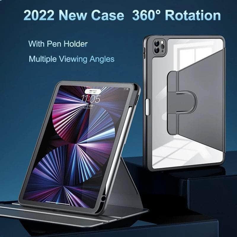 360 Rotating iPad Pro 12.9 2022 Case with Pencil Holder