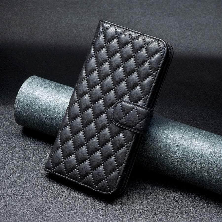 Casebuddy Galaxy S23 Ultra / Black Galaxy S23 Ultra Wallet Small Fragrance Leather Case