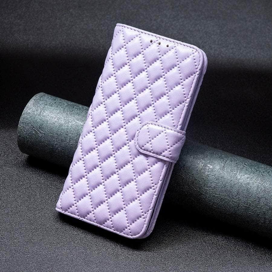 Casebuddy Galaxy S23 Ultra / Purple Galaxy S23 Ultra Wallet Small Fragrance Leather Case