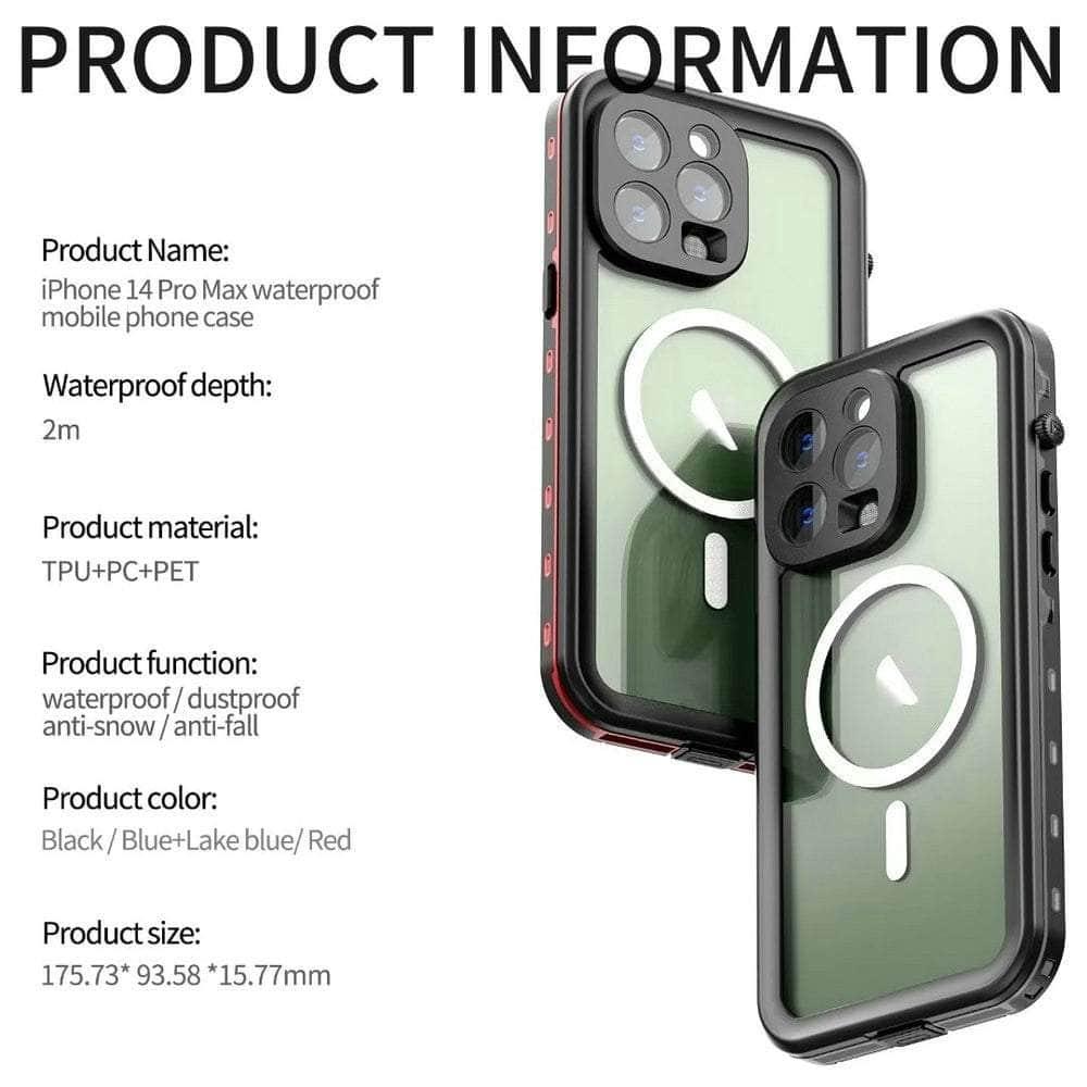 Casebuddy IP68 WaterProof iPhone 14 Plus Diving MagSafe Case