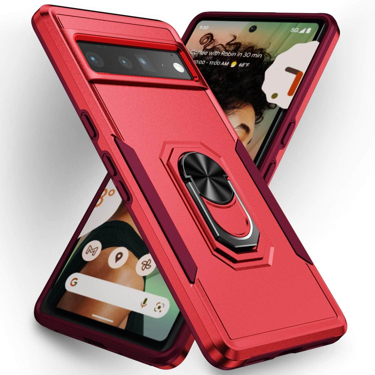 Casebuddy red wine / for Pixel 6 Pro Ring Bracket Heavy Duty Pixel 6 Pro Case