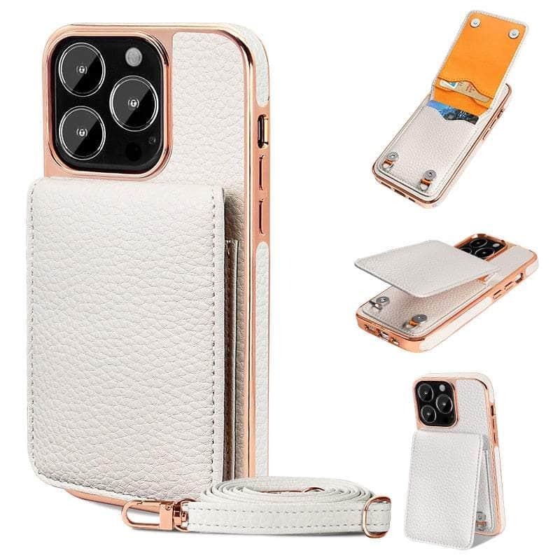 Casebuddy White / For iphone 14 plus Vietao Luxury Leather Wallet iPhone 14 Plus Cover