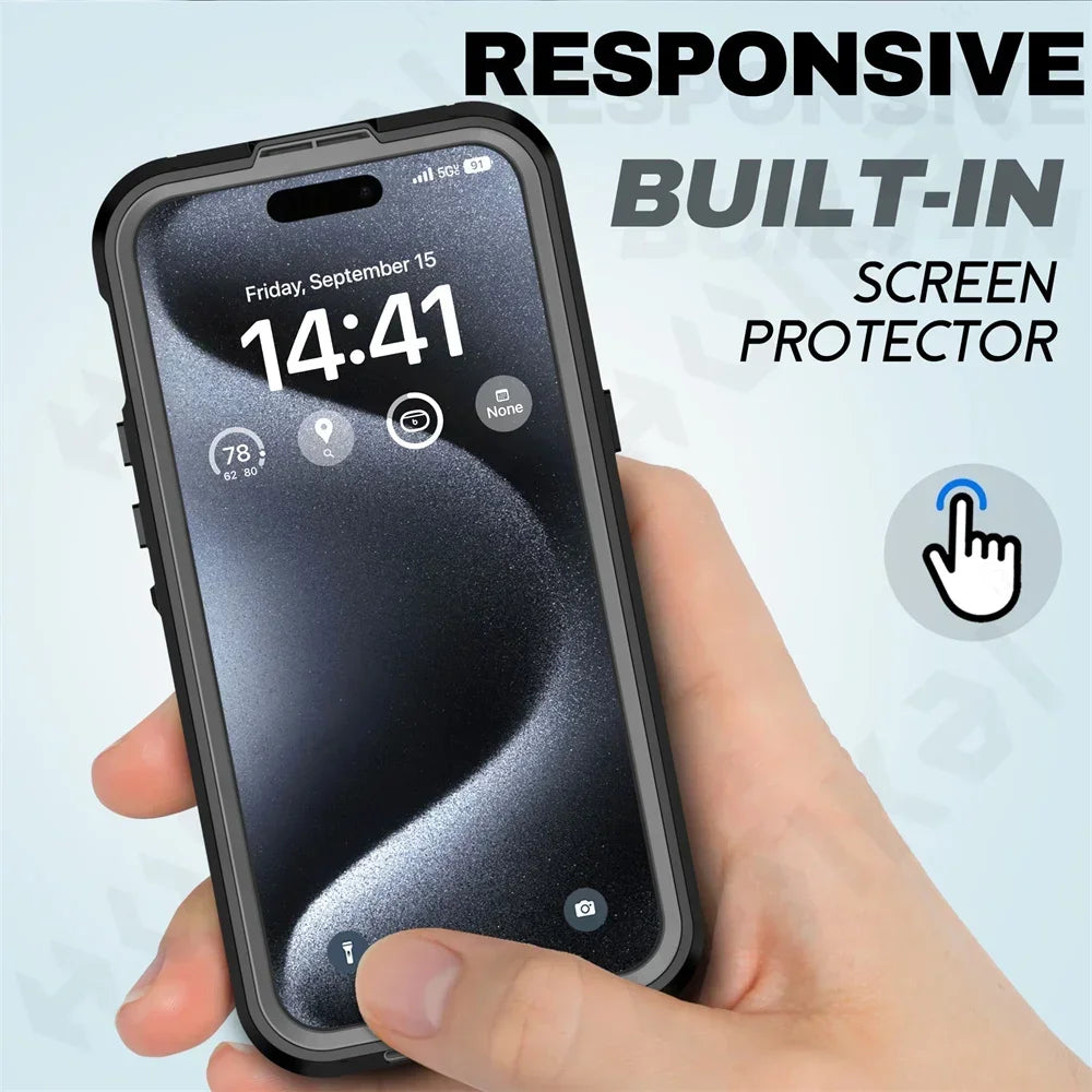 iPhone 16 Pro Max IP68 Protective Waterproof Magnetic Case