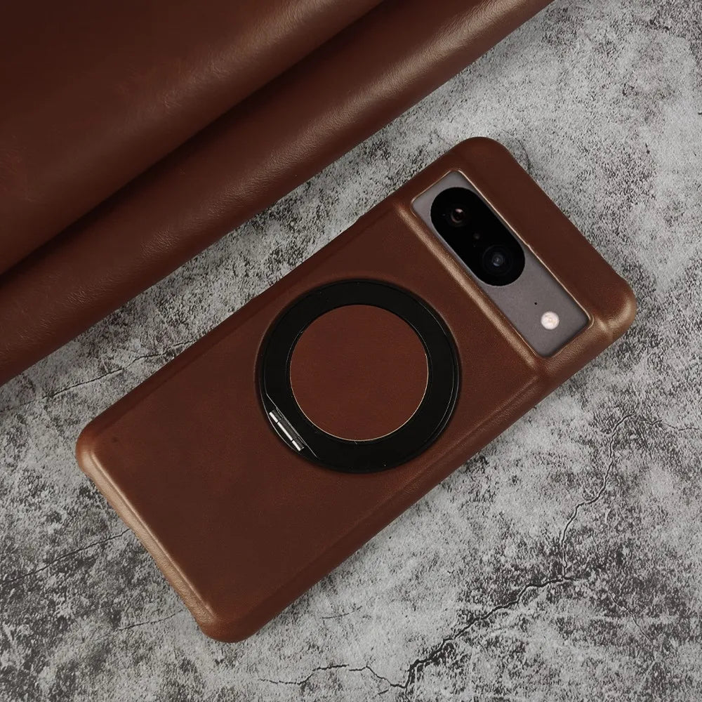 Google Pixel 9 Luxury 360° Rotating Magnetic Leather Case