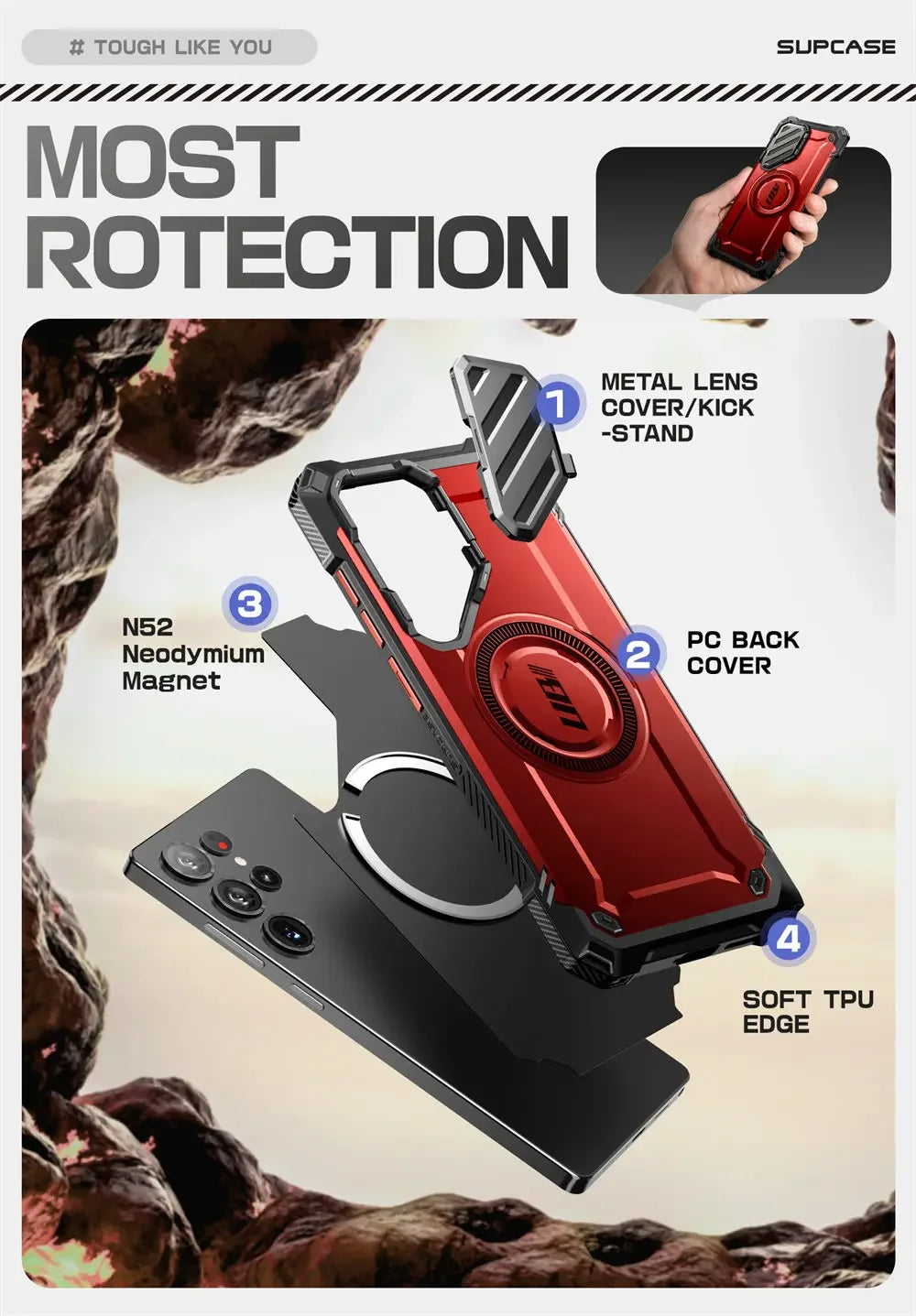 Galaxy S25 Ultra SUPCASE UB Mag XT Heavy Duty Rugged Kickstand