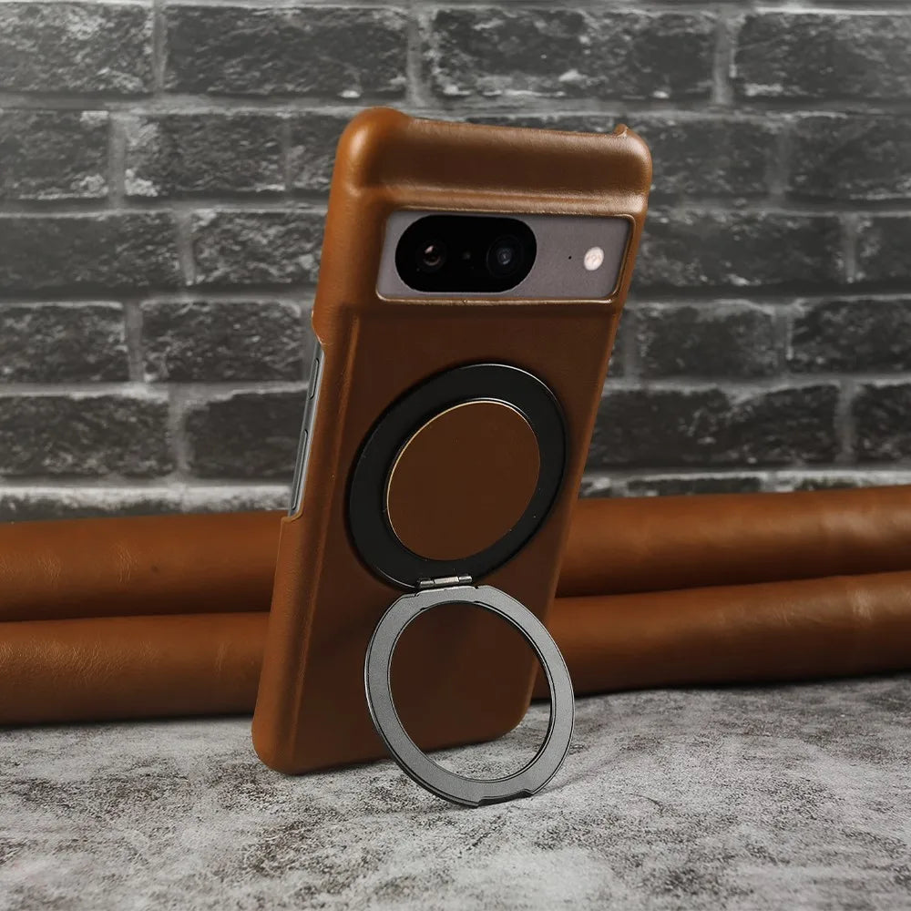 Google Pixel 9 Luxury 360° Rotating Magnetic Leather Case