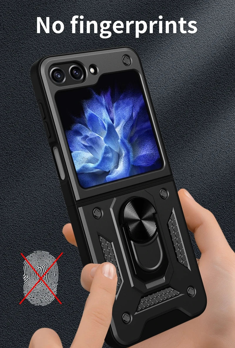 Galaxy Z Flip 6 Car Magnetic Ring Holder Armor Case