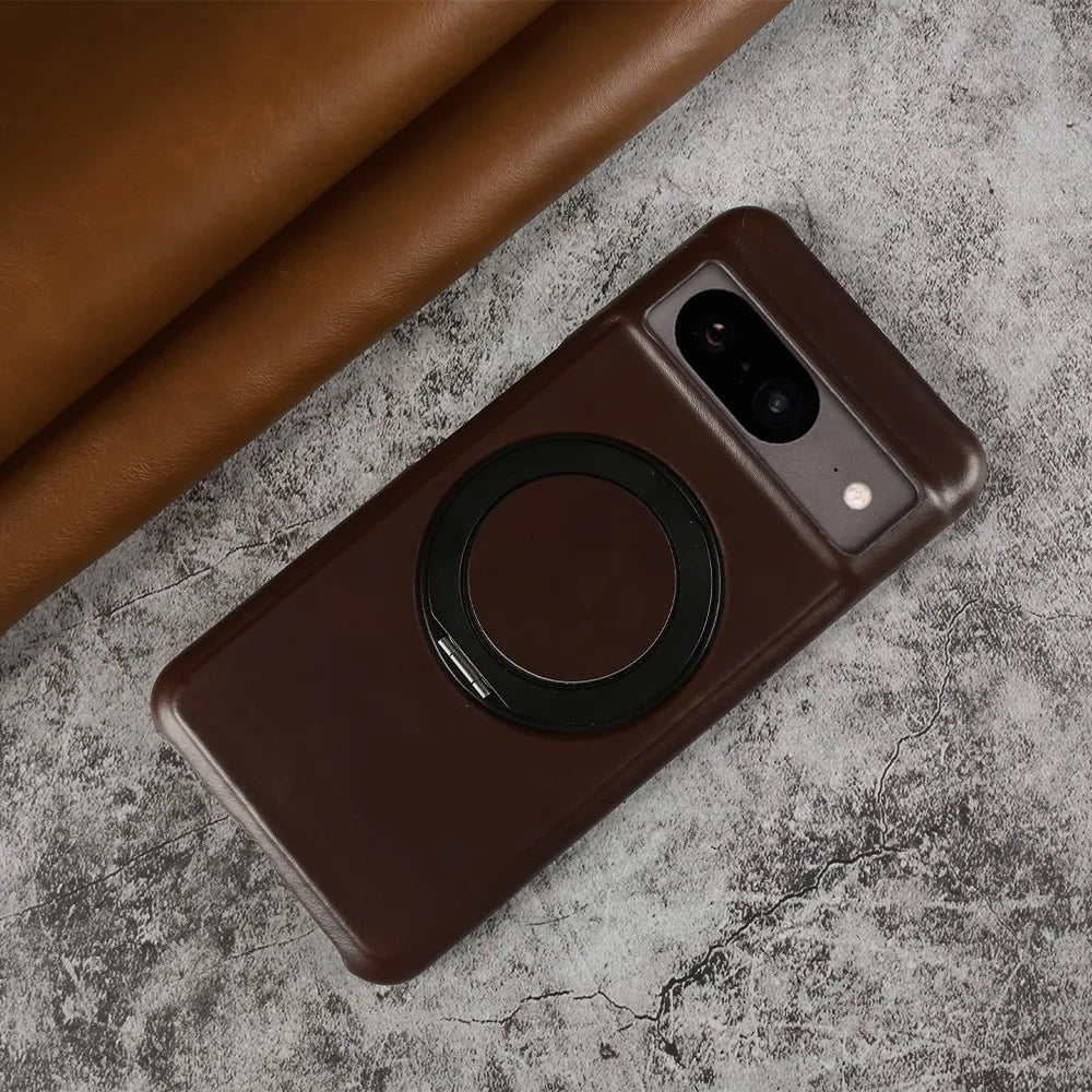 Google Pixel 9 Pro XL Luxury 360° Rotating Magnetic Leather Case