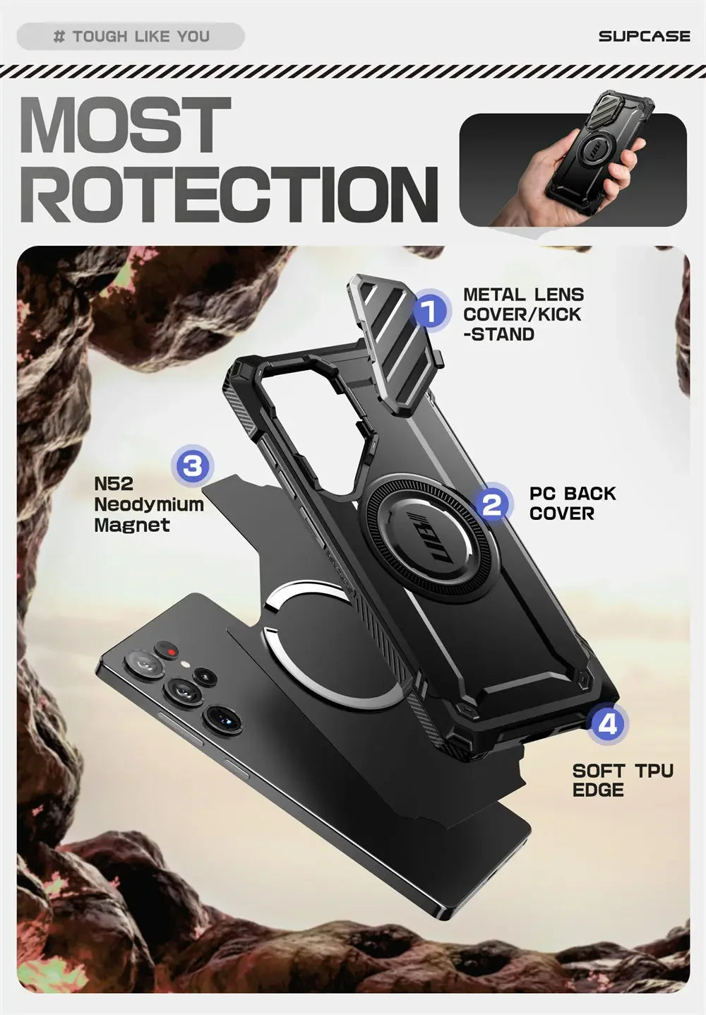 Galaxy S25 Ultra SUPCASE UB Mag XT Heavy Duty Rugged Kickstand