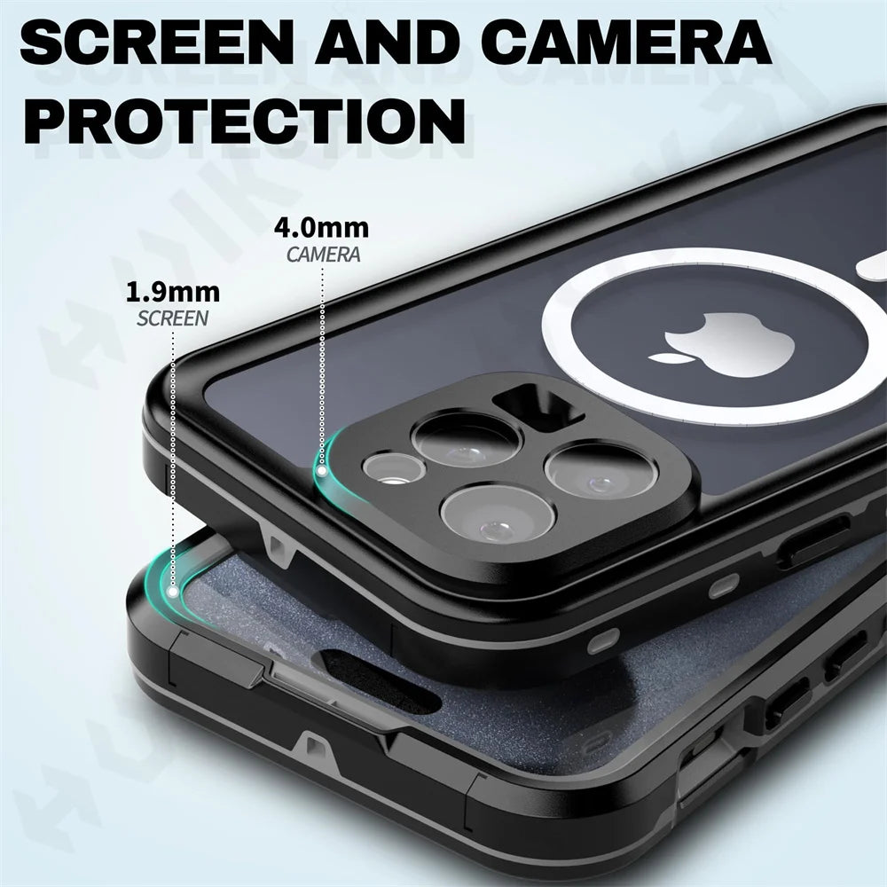 iPhone 16 IP68 Protective Waterproof Magnetic Case