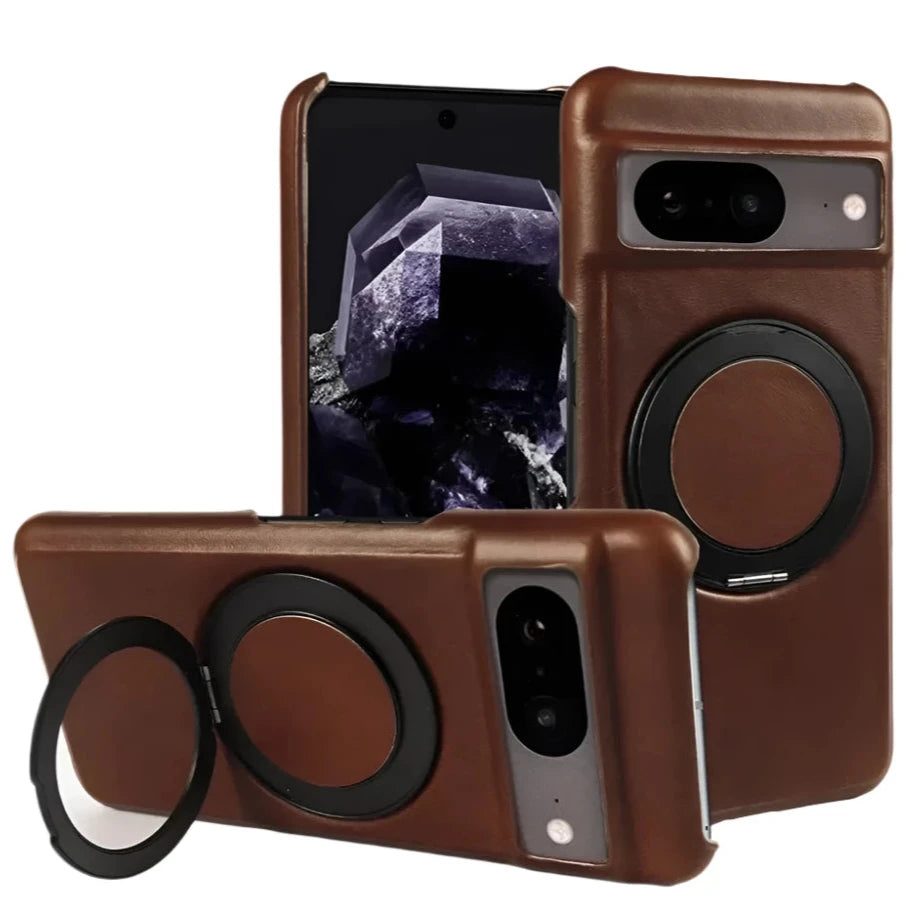 Google Pixel 9 Luxury 360° Rotating Magnetic Leather Case