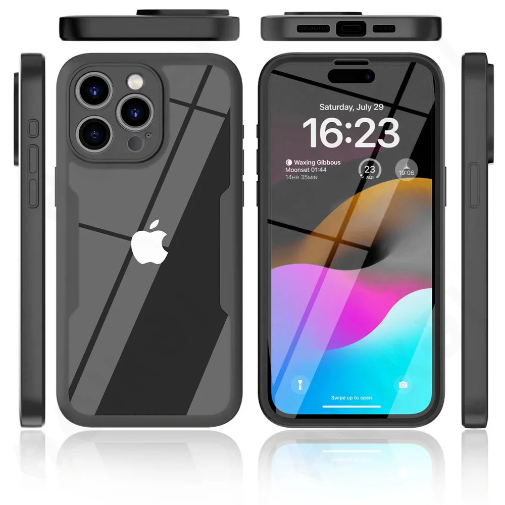 iPhone 16 Full Shockproof Silicone Screen Protection Cover