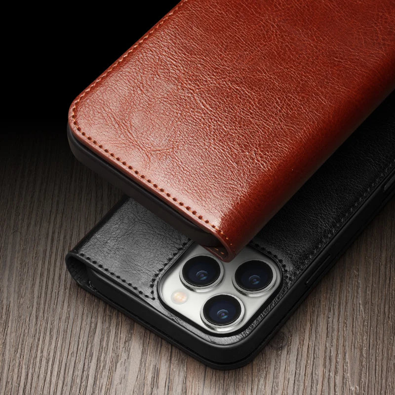 QIALINO iPhone 16 Plus Genuine Leather Case