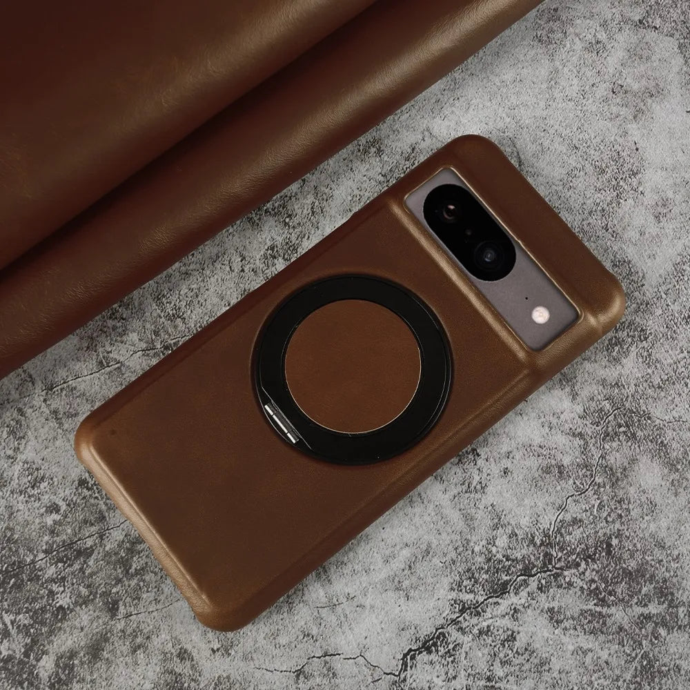 Google Pixel 9 Luxury 360° Rotating Magnetic Leather Case