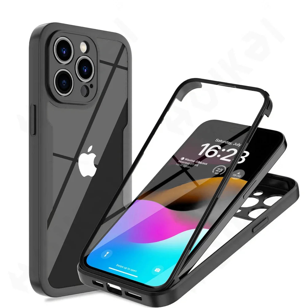 iPhone 16 Pro Max Full Shockproof Silicone Screen Protection Cover