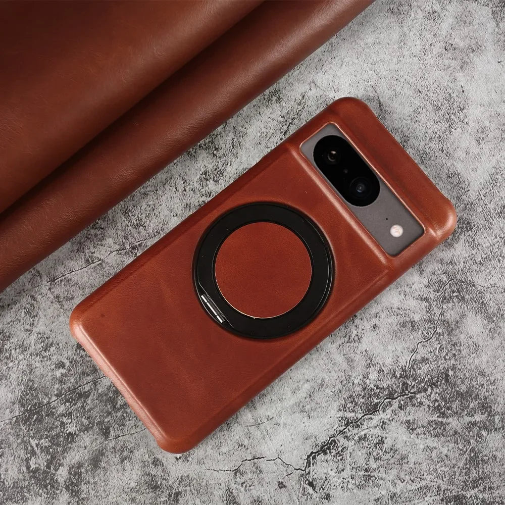 Google Pixel 9 Pro Luxury 360° Rotating Magnetic Leather Case