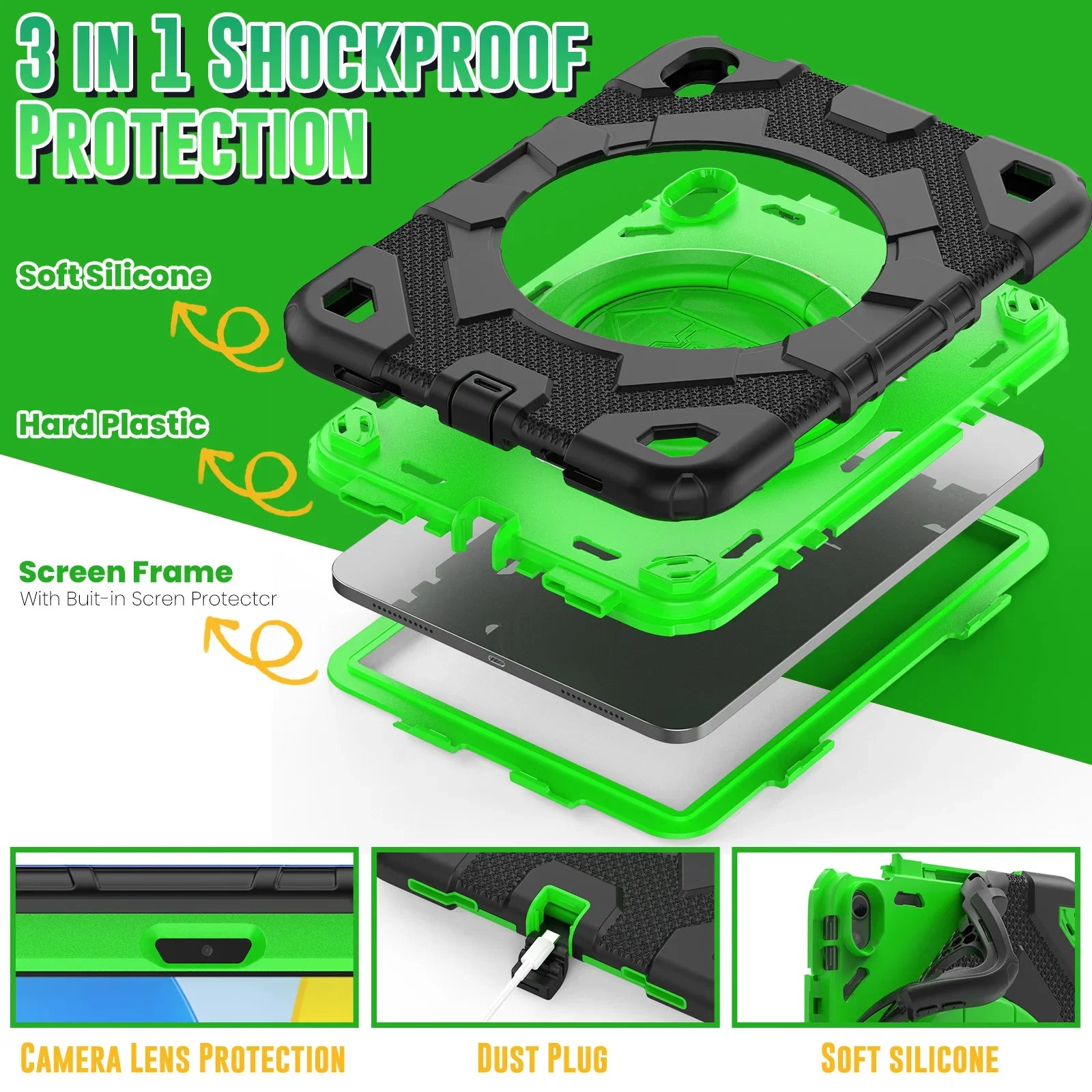 iPad 10 Shockproof Rotating Kids Stand Case