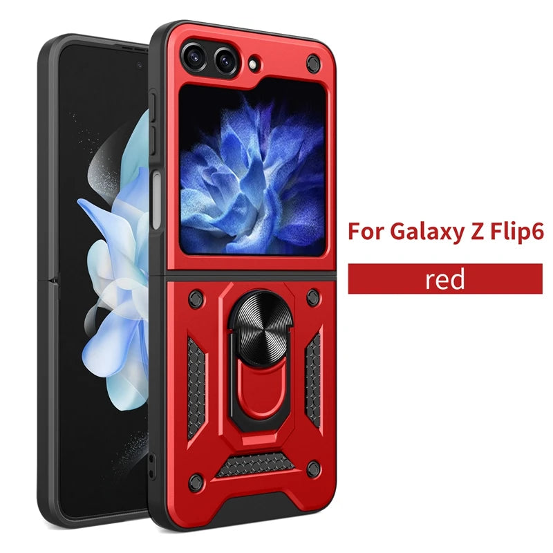 Galaxy Z Flip 6 Car Magnetic Ring Holder Armor Case