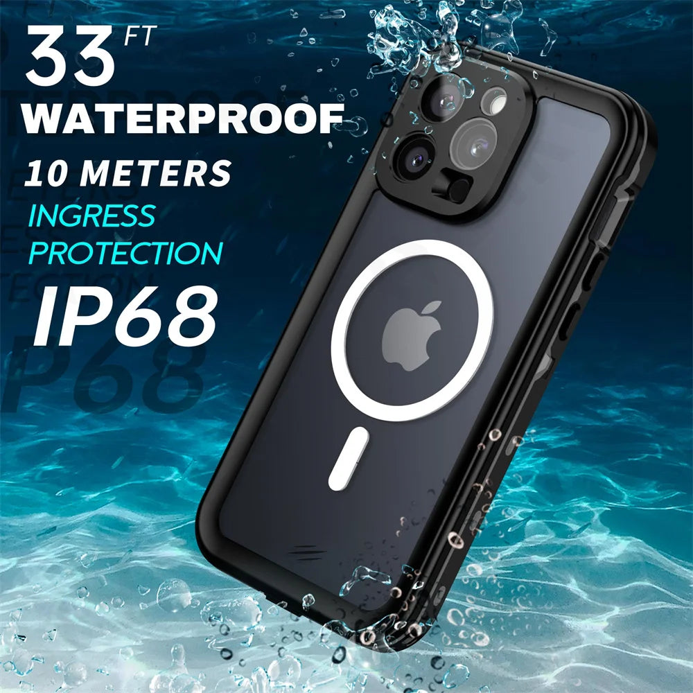 iPhone 16 IP68 Protective Waterproof Magnetic Case