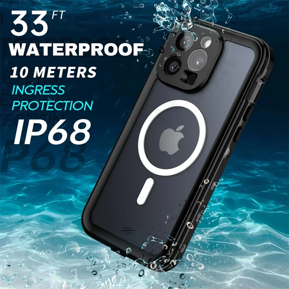 iPhone 16 Pro IP68 Protective Waterproof Magnetic Case